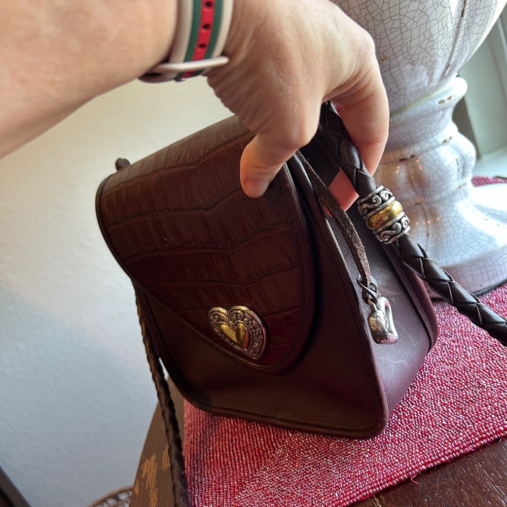 VINTAGE BRIGHTON Brown Leather Saddle Bag, cross-body - Picture 3 of 10
